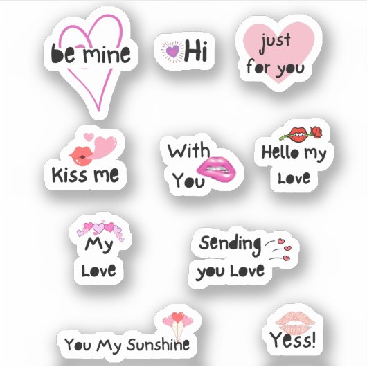 Sticker Be Mine Valentine's mignon citation esthétique (Devant)