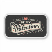 Sticker Be My Valentine Retro Love (Devant)