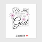 Sticker Be Still Psaum 46:10 Aquarelle Purple Flowers (Feuille)