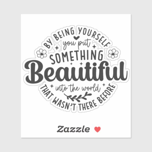 Sticker Be Yourself Something Beautiful Quote-52912 (Feuille)
