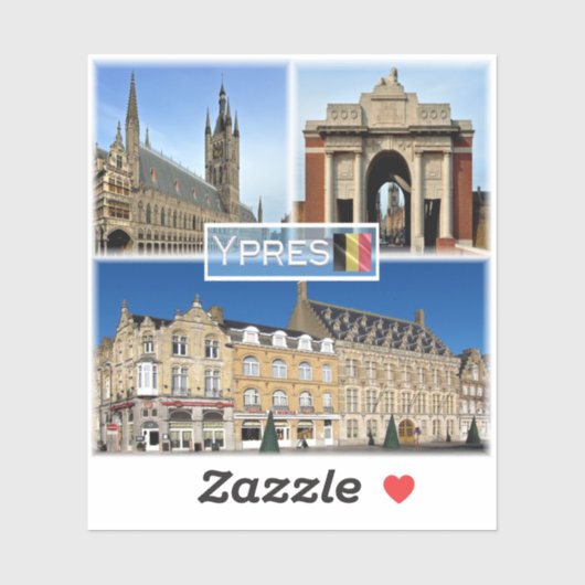 Sticker BE Ypres - Lakenhal, en Flanders Fields Museum - (Feuille)