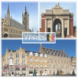 Sticker BE Ypres - Lakenhal, en Flanders Fields Museum -