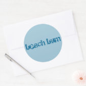 sticker "beach bum", rond, bleu (Enveloppe)