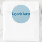 sticker "beach bum", rond, bleu (Sac)