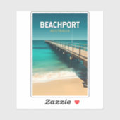 Sticker Beachport Australie Travel Art Vintage (Feuille)