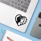 Sticker Beagle (Ordinateur portable avec iPhone)