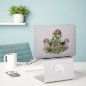Sticker Beagle (Ordinateur portable sur le bureau)