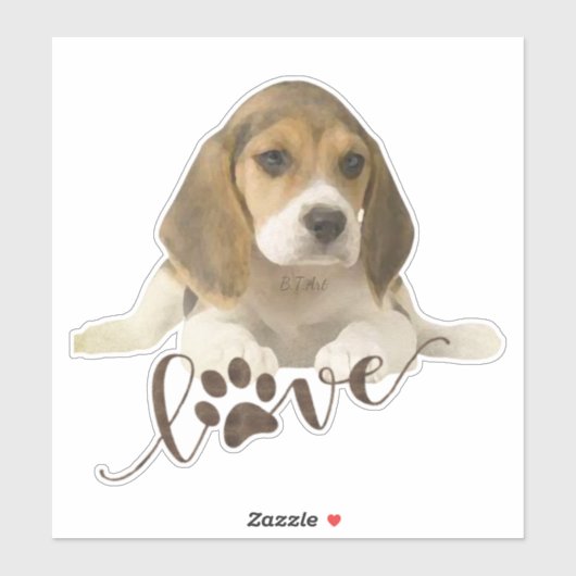 Sticker Beagle (Feuille)