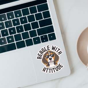 Sticker Beagle Avec Attitude Chien Portant Des Lunettes De