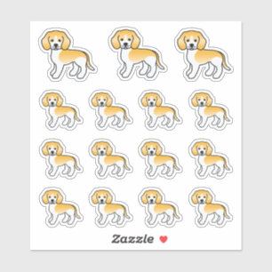 Sticker Beagle Blanc Et Citron Drôles De Chiens De Dessin 
