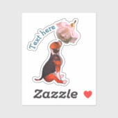 Sticker Beagle Chien blanc rose mignon Personnalisé (Feuille)