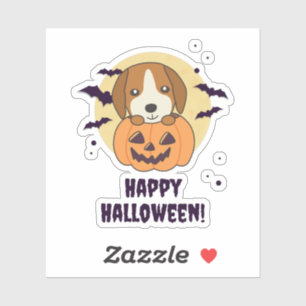 Sticker Beagle En Chiens Doux Citrouilles Bonne Halloween