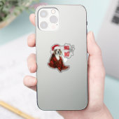 Sticker Beagle Ho Ho Ho Transparent (Téléphone)