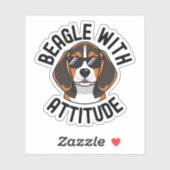 Sticker Beagle With Attitude Dog Wearing Sunglasses (Feuille)
