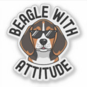 Sticker Beagle With Attitude Dog Wearing Sunglasses (Devant)