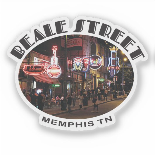 Sticker Beale Street, Memphis, Tennessee Nightlife (Devant)