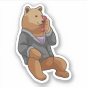 Sticker Bear as Secretary with Phone (Devant)