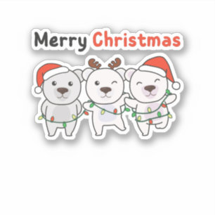 Sticker Bear Christmas Animals
