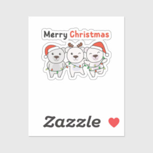 Sticker Bear Christmas Animals