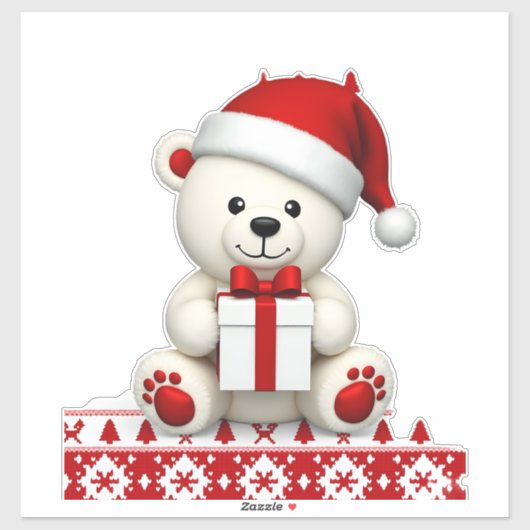 Sticker Bear Christmas Christmas (Feuille)