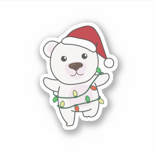 Sticker Bear Christmas Winter Animals Polar Bears (Devant)