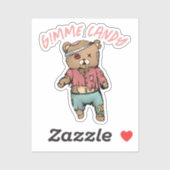 Sticker Bear en Teddy rose mignonne Zombie Gimme Candy Hal (Feuille)