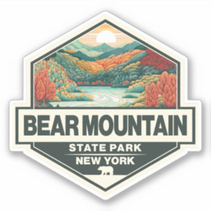 Sticker Bear Mountain State Park New York Travel Art Badge