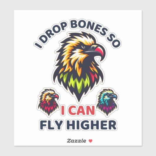 Sticker Bearded Vulture Symbolizing Strength and Rarity (Feuille)