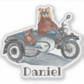 Sticker Bears in Motorcycle Nom des enfants (Devant)