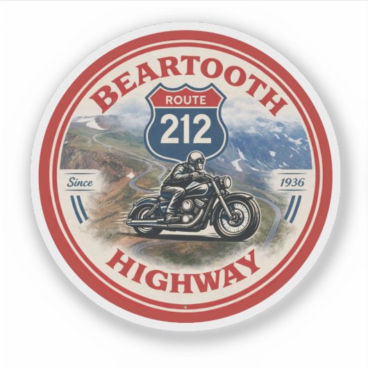 Sticker Beartooth Highway Route 212 motorcycle gifts (Devant)