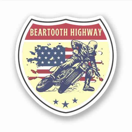 Sticker Beartooth Highwayus 212 route Montana au Wyoming (Devant)