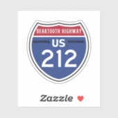 Sticker Beartooth Highwayus 212 route Montana au Wyoming (Feuille)