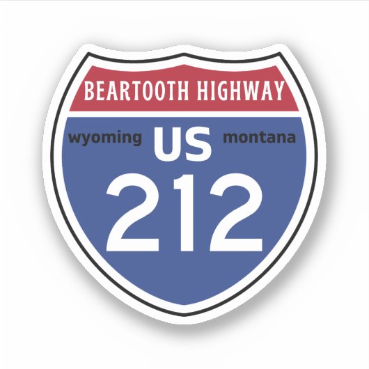 Sticker Beartooth Highwayus 212 route Montana au Wyoming (Devant)