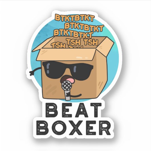 Sticker Beat Boxer Funny Beatboxbox Pun (Devant)