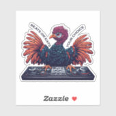 Sticker Beats ou Eats, Thanksgiving Turkey DJ (Feuille)