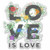 Sticker Beau Amour Floral C'Est Amour Fierté LGBT (Devant)