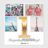 Sticker Beau anniversaire Photo collage (Feuille)