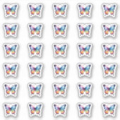 Sticker Beau arc-en-ciel Papillon bonbons Baisers Monogram (Devant)