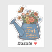 Sticker Beau Coeur Art Floral (Feuille)