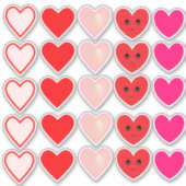 Sticker Beau Coeurs d'amour rose et rouge (Devant)