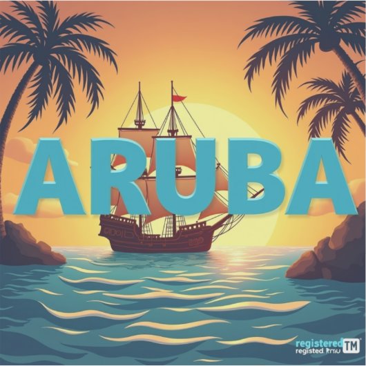 Sticker Beau coucher de soleil d'aruba (Devant)