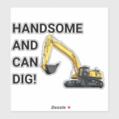Sticker Beau et peut creuser la construction de l'excavatr (Feuille)