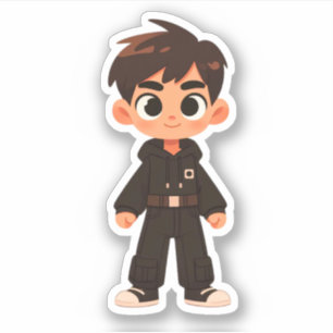 Sticker Beau garçon de dessin animé