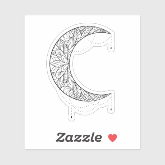 Sticker Beau Motif de design Mandala Moon (Feuille)