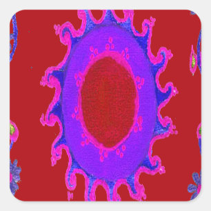 Sticker Beau Motif Indien Extraordinaire Mehndi Maroon Art