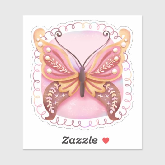 Sticker Beau Papillon (Feuille)
