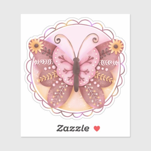 Sticker Beau Papillon (Feuille)