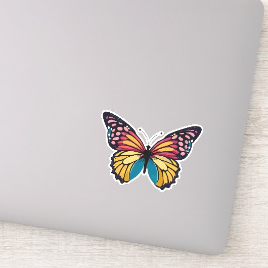Sticker Beau papillon multicolore (Détail)