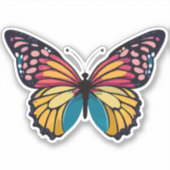 Sticker Beau papillon multicolore (Devant)