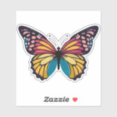 Sticker Beau papillon multicolore (Feuille)